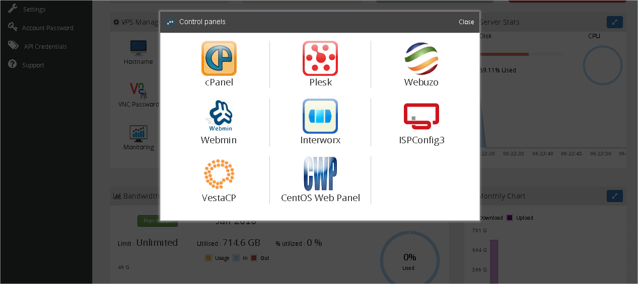 Instaladores Panel de Control VPS